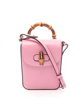 Gucci Bamboo 2-Way Pink Leather 3way Mini Bag
